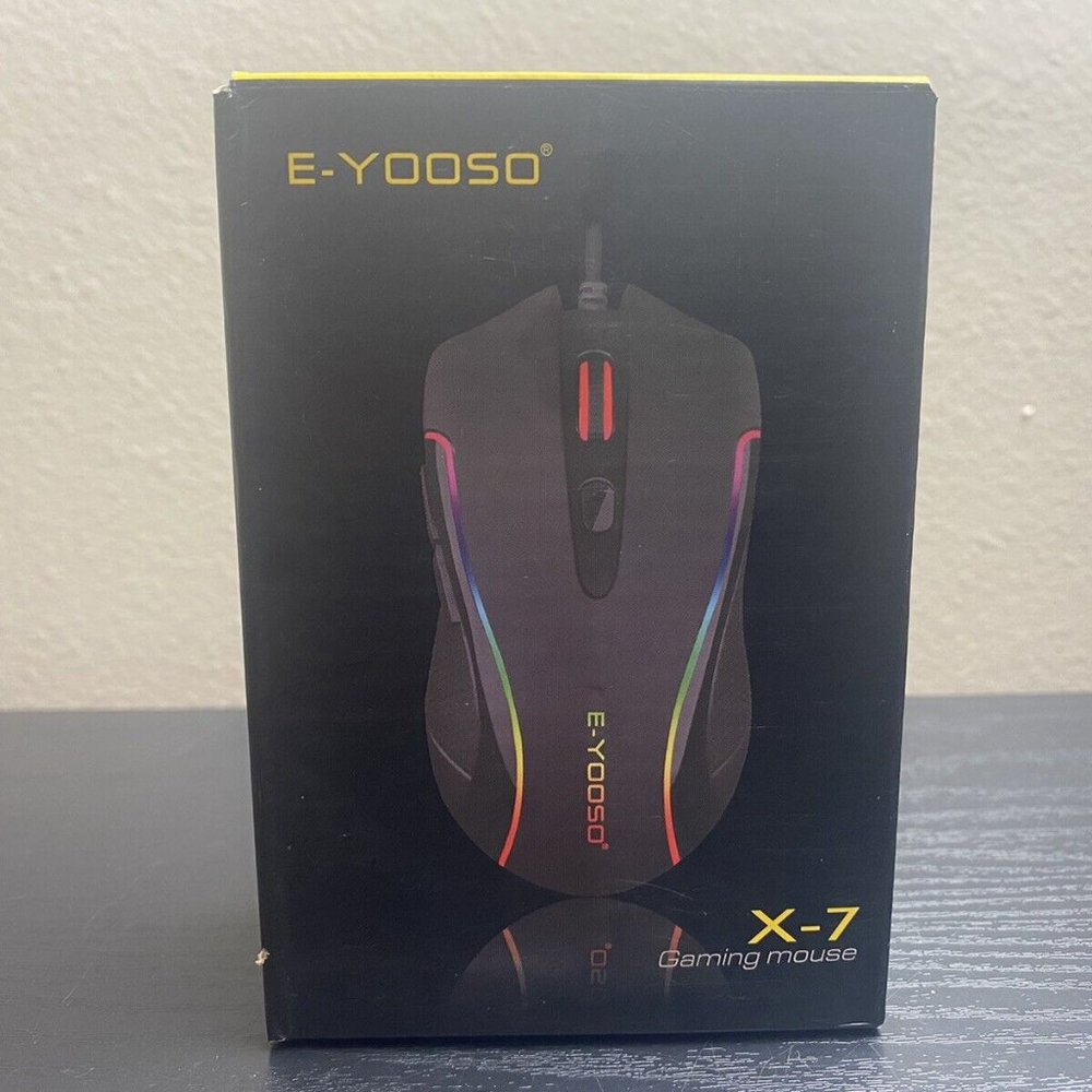 E-YOOSO X-7 Wired Optical Gaming Mouse RGB Backlit Programmable Buttons 6400 DPI
